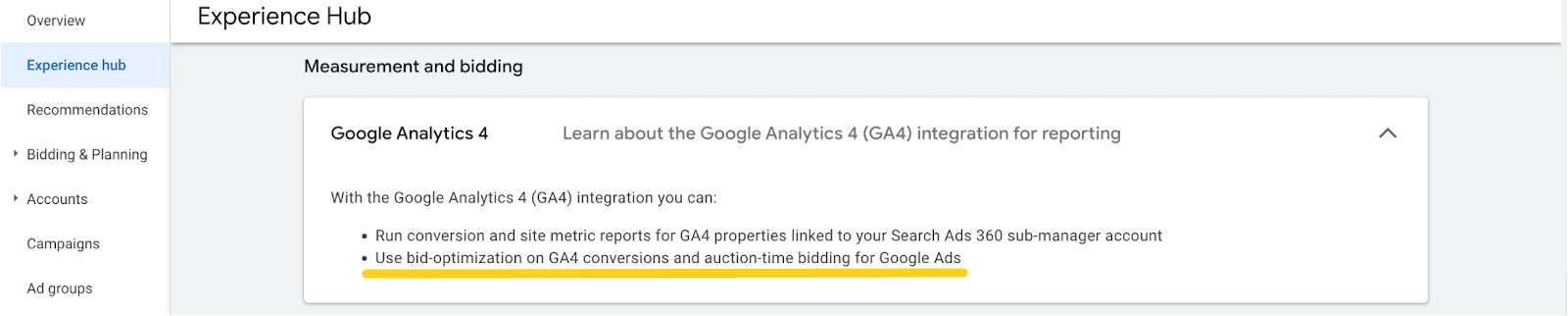 SA GA4 bidding 40